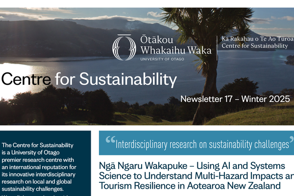 A screenshot of the centre for sustainability newsletter.